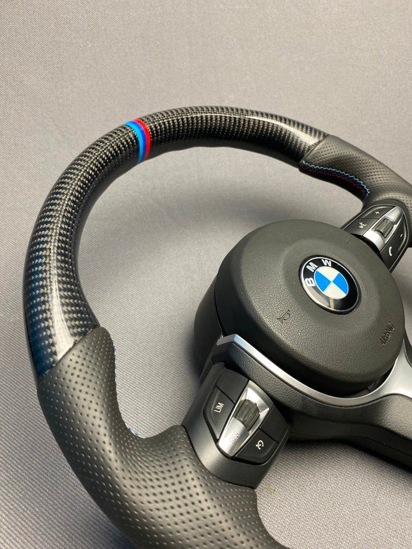 BMW F30 F20 F22 F32 F33 X5 F15 X6 F16 Steering Wheel Carbon Leather - Custom Class