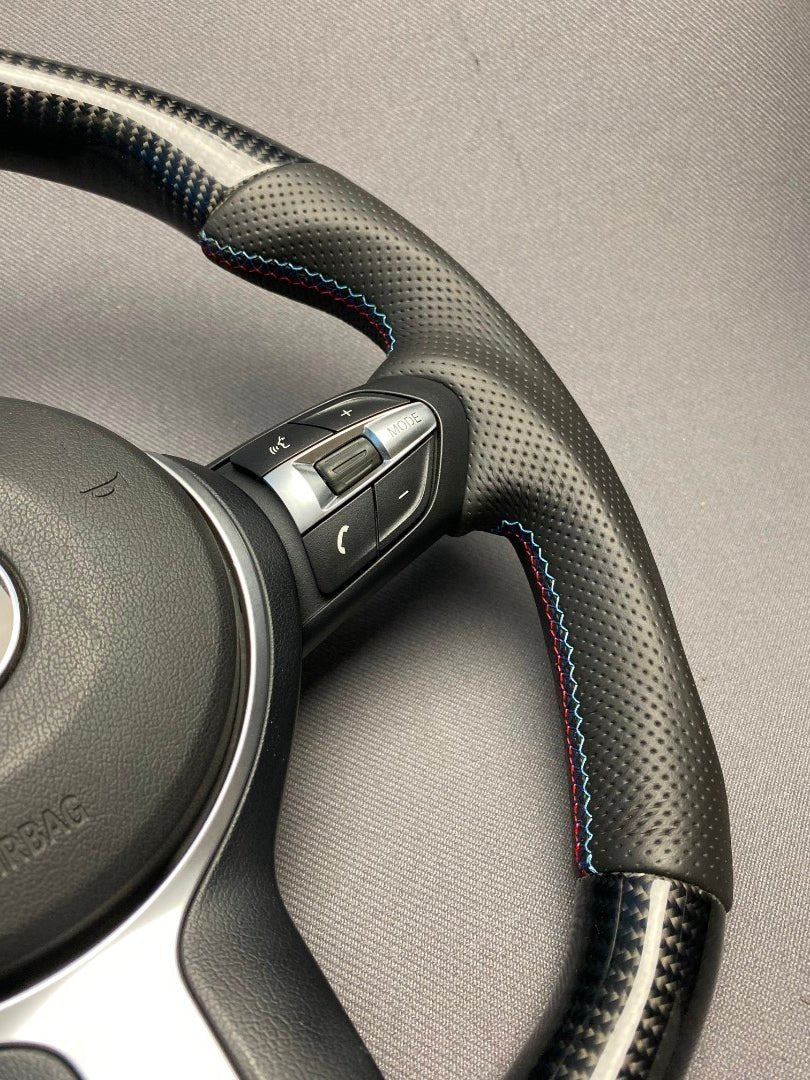 BMW F30 F20 F22 F32 F33 X5 F15 X6 F16 Steering Wheel Carbon Leather - Custom Class