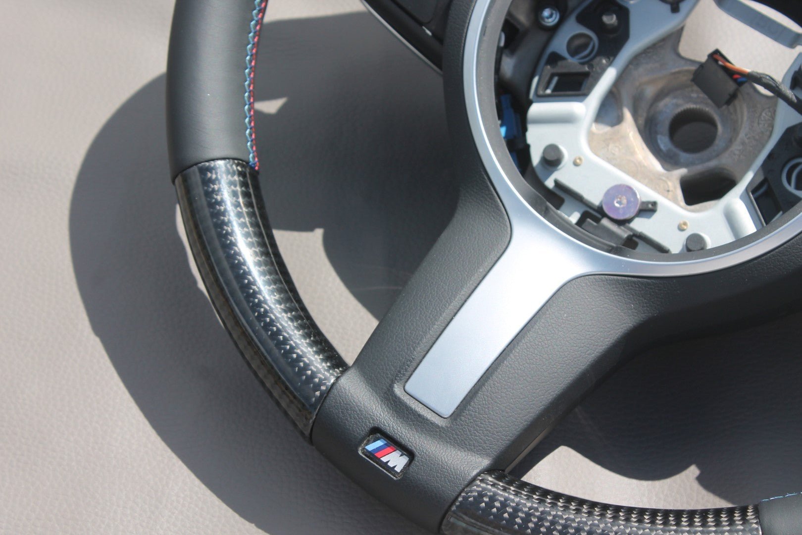 BMW F30 F31 F15 F16 Steering Wheel Carbon Leather M style - Custom Class