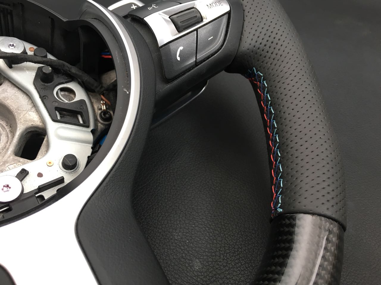 BMW F30 F31 F15 F16 Steering Wheel Carbon Leather M style - Custom Class