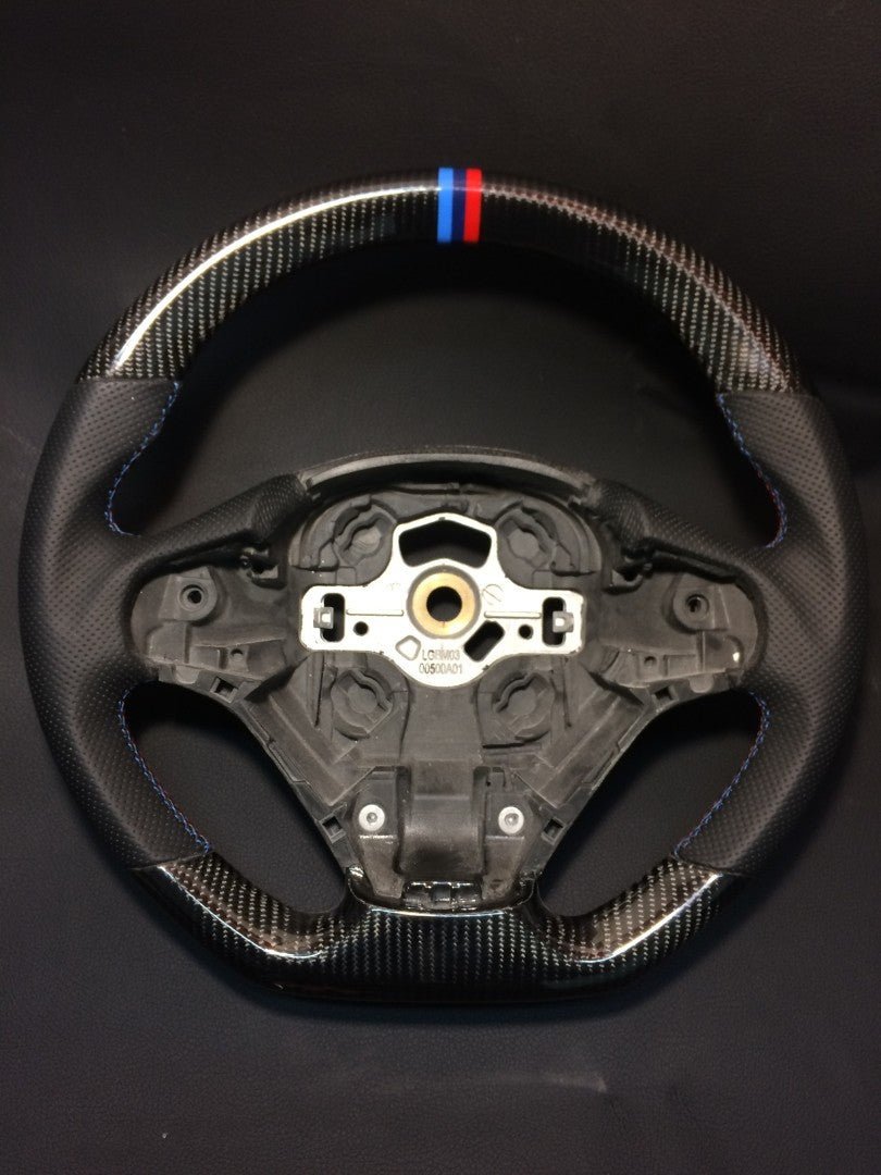 BMW F30 F31 F15 F16 steering wheel carbon leather 12 o'clock stripes - Custom Class