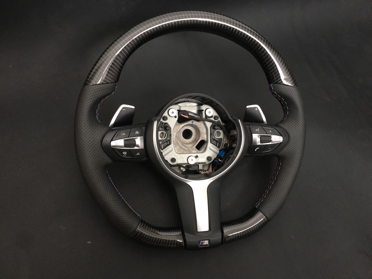BMW F30 F31 F15 F16 Steering Wheel Carbon Leather M style - Custom Class