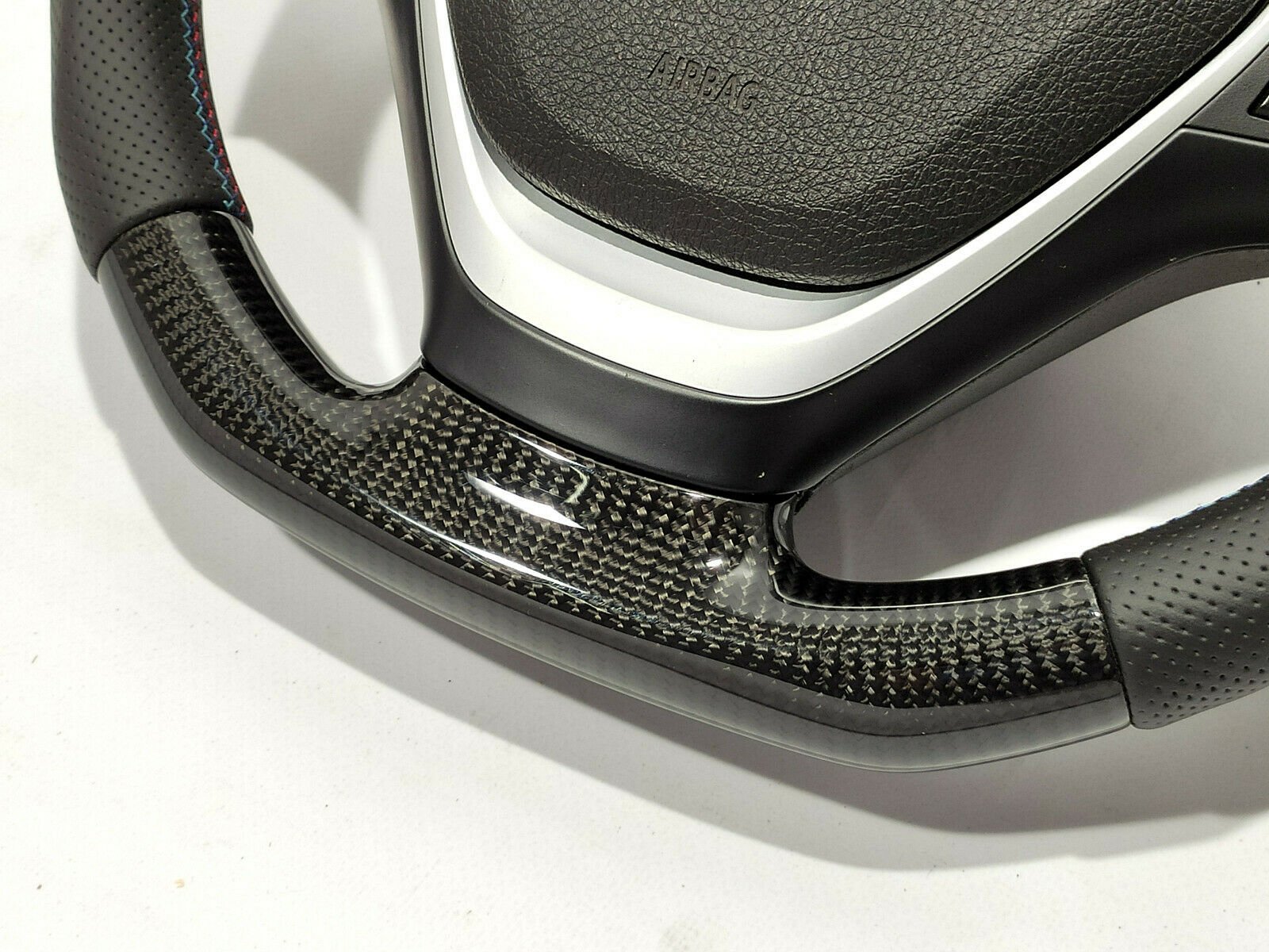 BMW F30 Steering Wheel Carbon Fiber Leather Flat Bottom - Custom Class