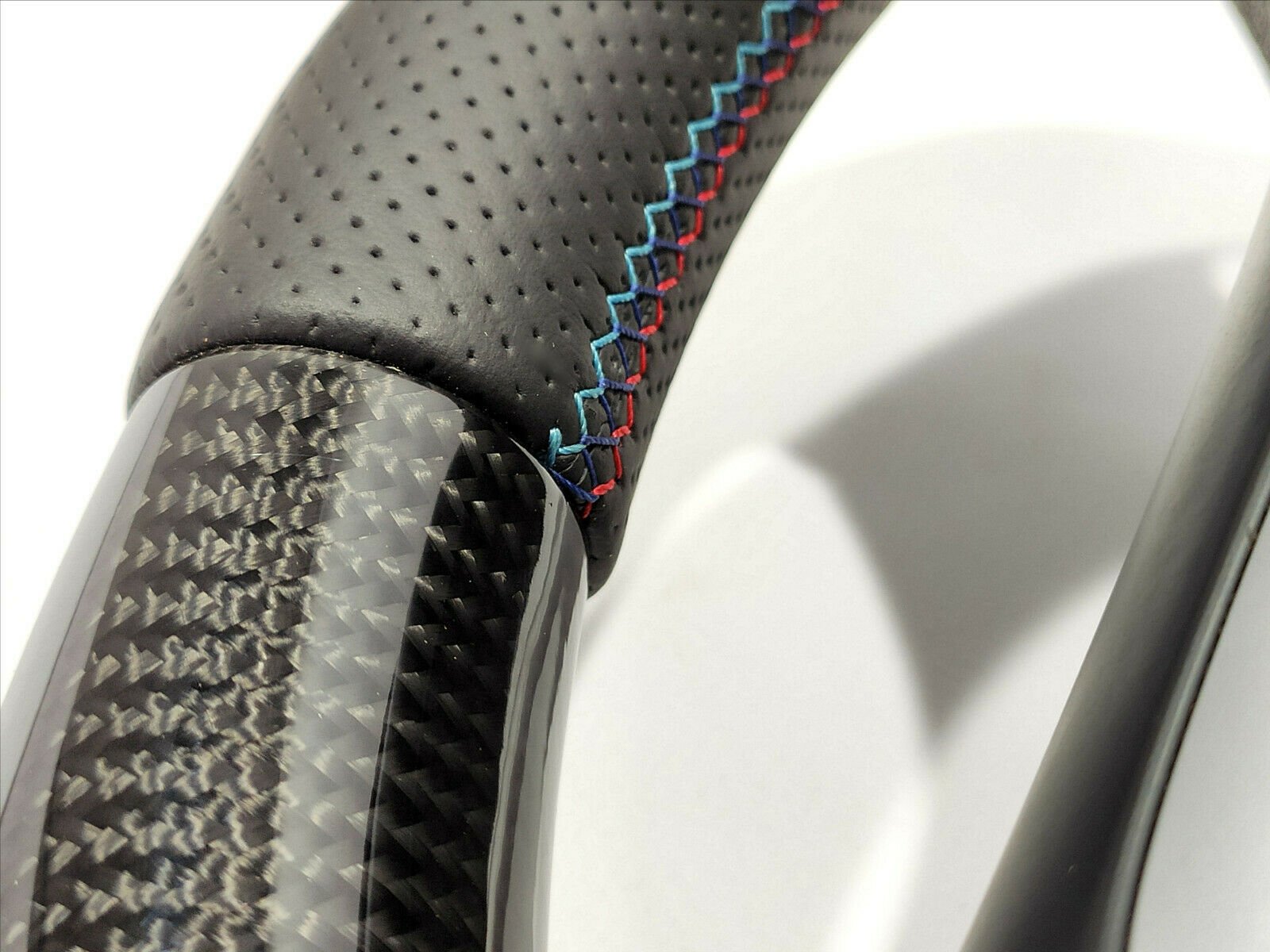 BMW F30 Steering Wheel Carbon Fiber Leather Flat Bottom - Custom Class