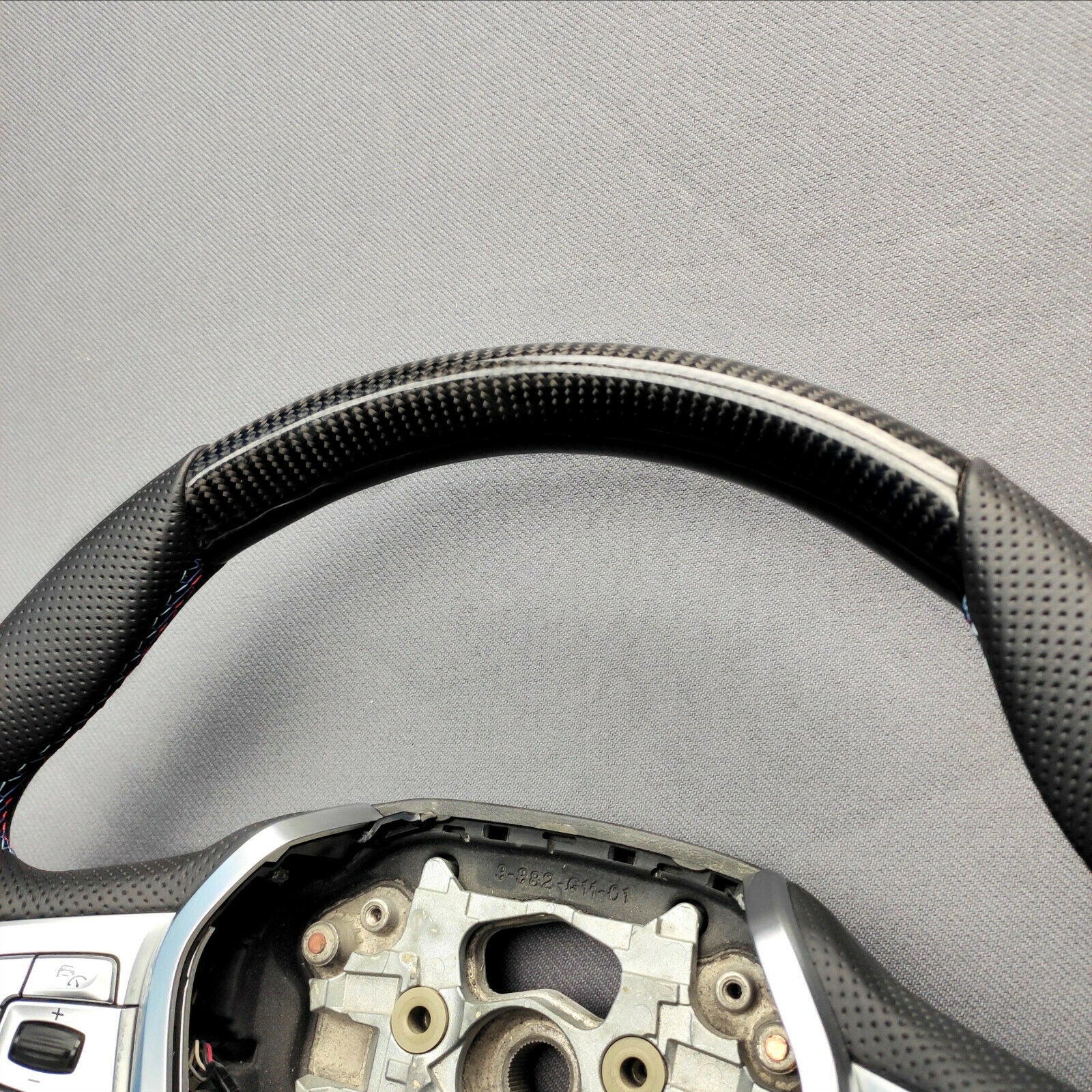 BMW G20 G30 G31 G01 G02 Steering Wheel Carbon Fiber Leather Flat Bottom - Custom Class