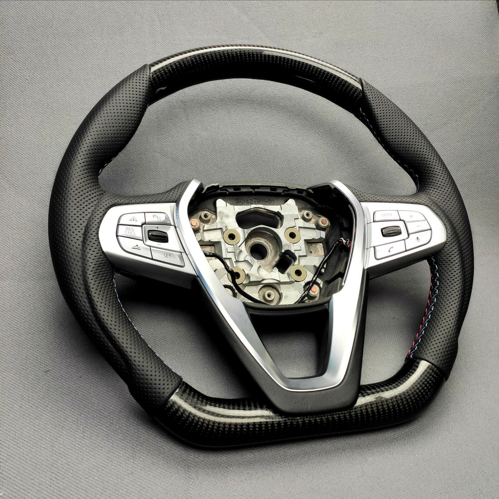 BMW G20 G30 G31 G01 G02 Steering Wheel Carbon Fiber Leather Flat Bottom - Custom Class