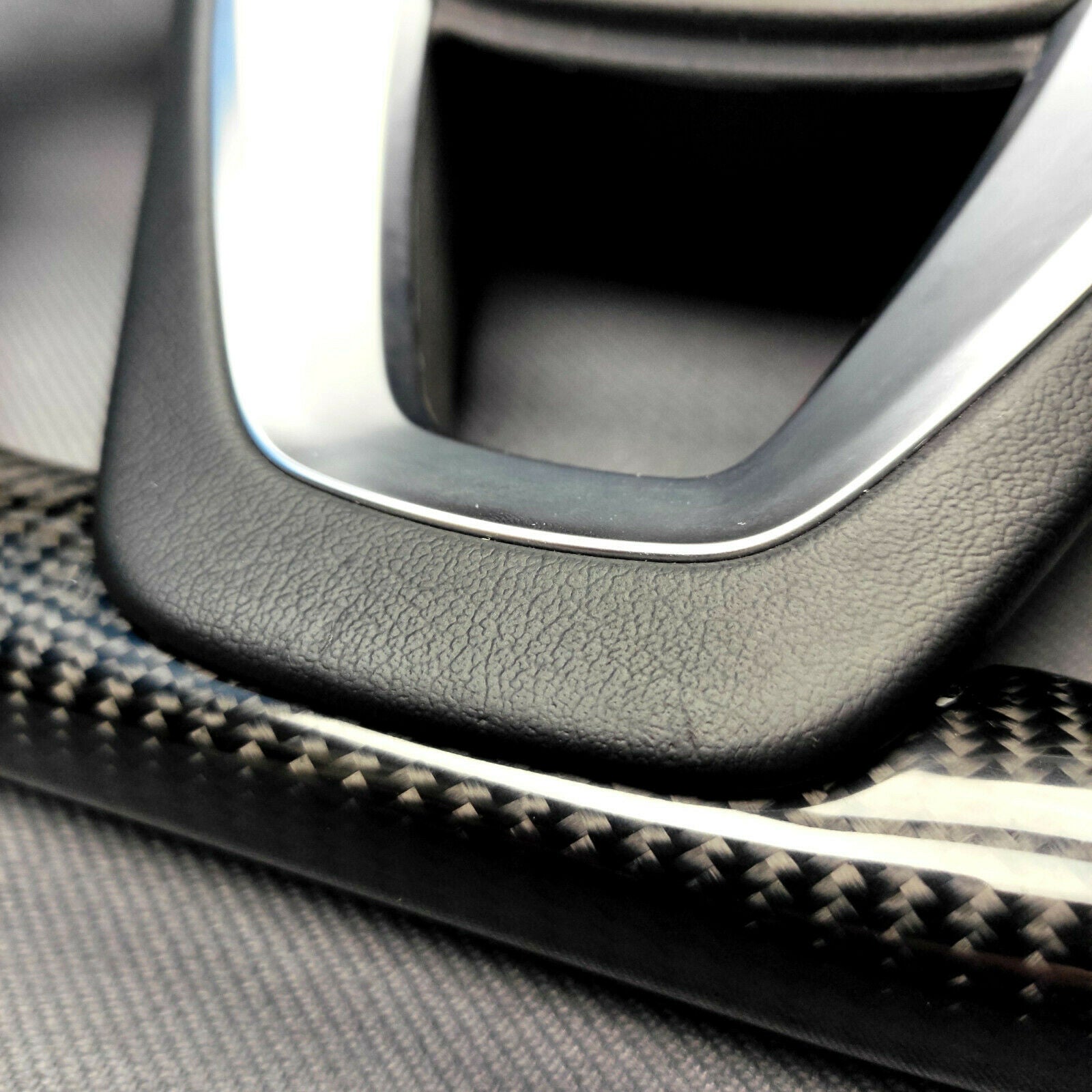 BMW G20 G30 G31 G01 G02 Steering Wheel Carbon Fiber Leather Flat Bottom - Custom Class