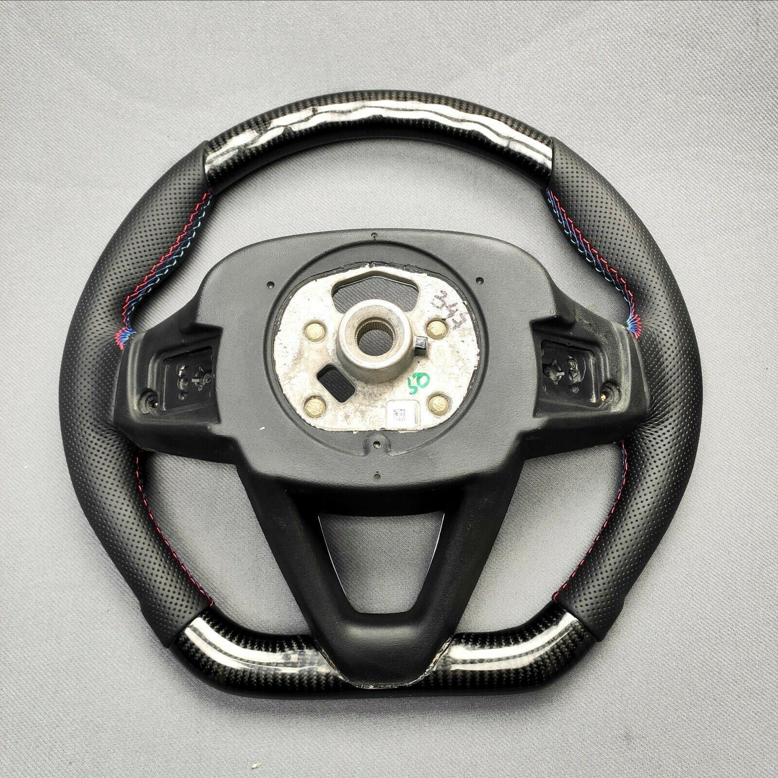BMW G20 G30 G31 G01 G02 Steering Wheel Carbon Fiber Leather Flat Bottom - Custom Class