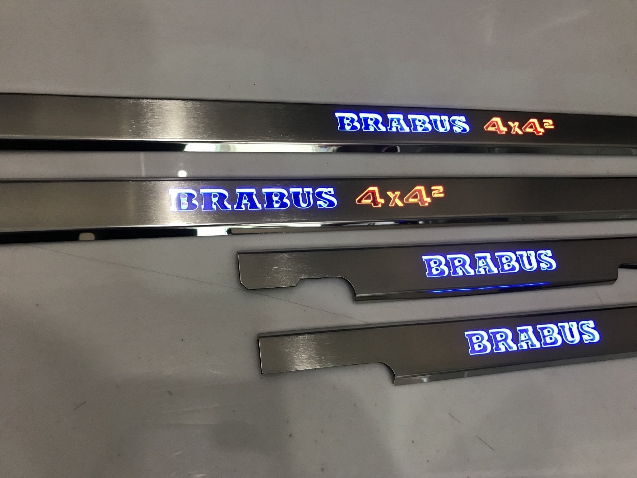 Brabus 4x4 LED Illuminated Door Sills 4 or 5 pcs blue and orange for Mercedes G-Class W463 - Custom Class