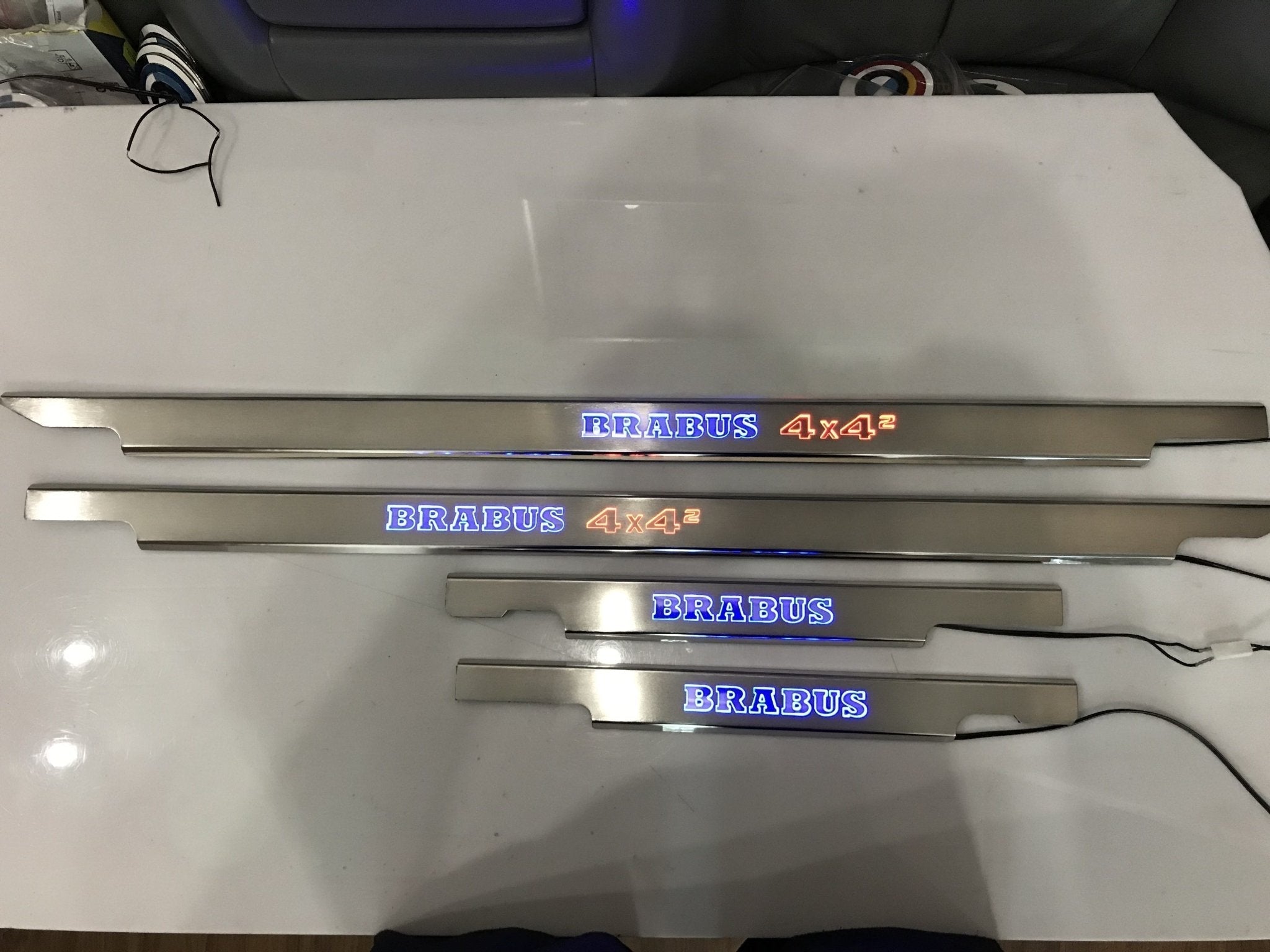 Brabus 4x4 LED Illuminated Door Sills 4 or 5 pcs blue and orange for Mercedes G-Class W463 - Custom Class
