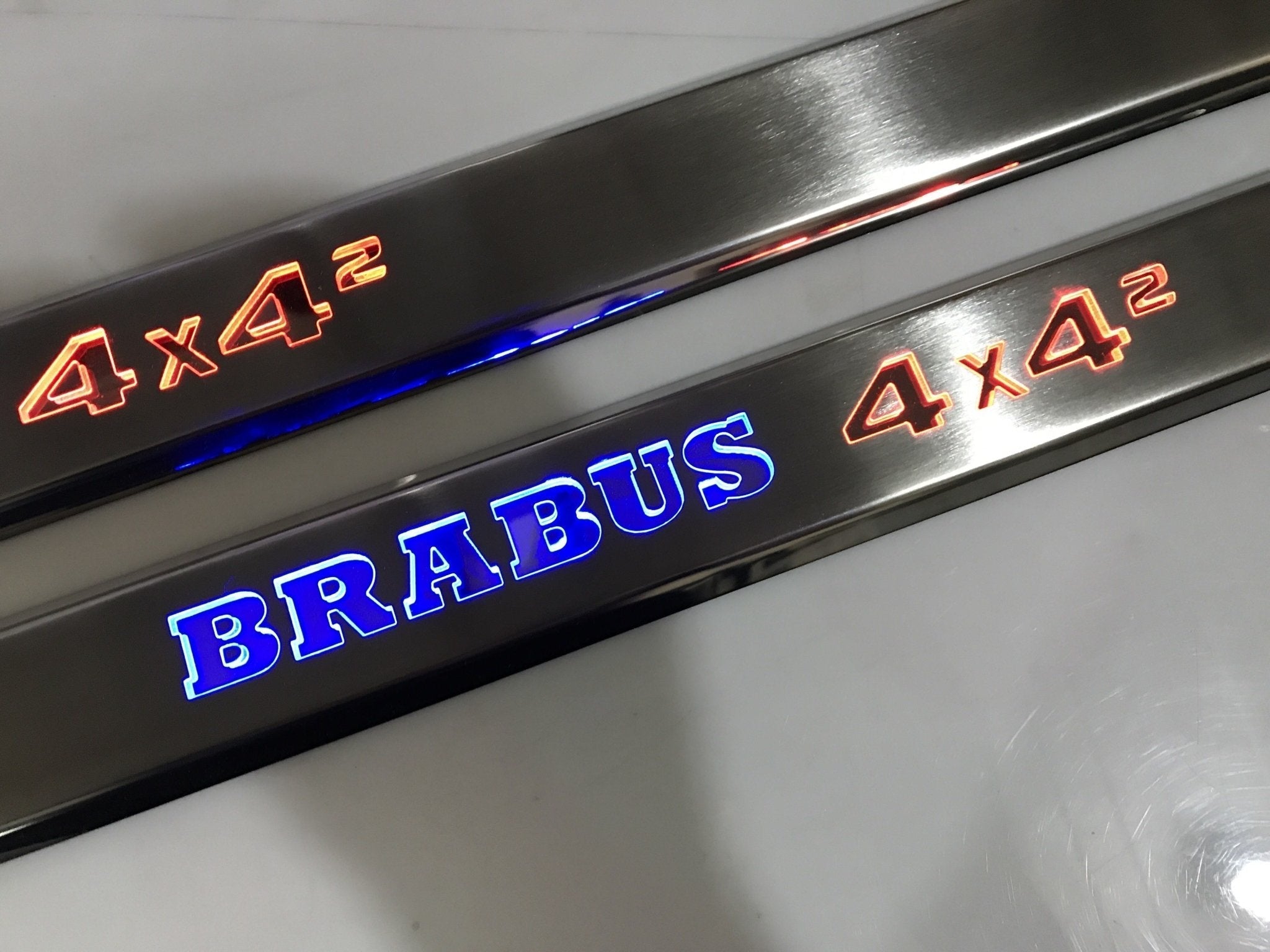Brabus 4x4 LED Illuminated Door Sills 4 or 5 pcs blue and orange for Mercedes G-Class W463 - Custom Class