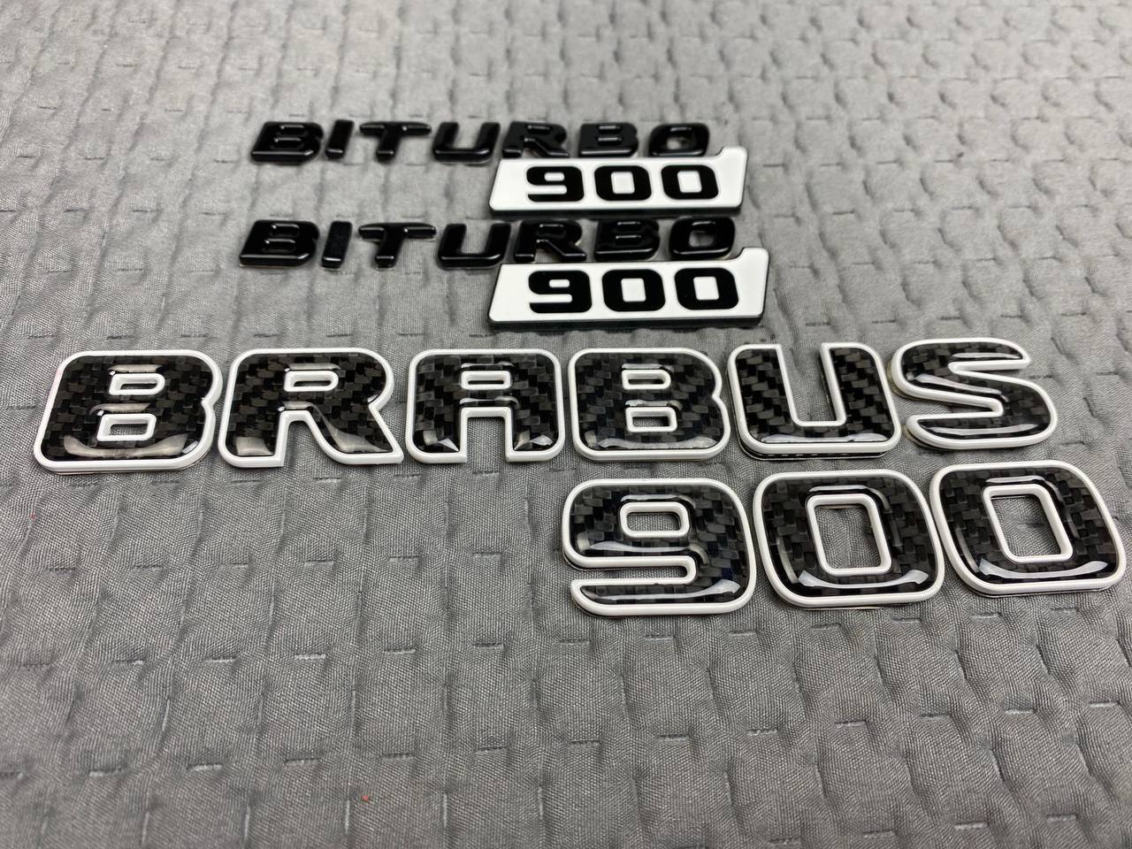 Brabus 700 800 900 XLP superwhite carbon metal emblems logo badges set for Mercedes-Benz W463 W463A - Custom Class