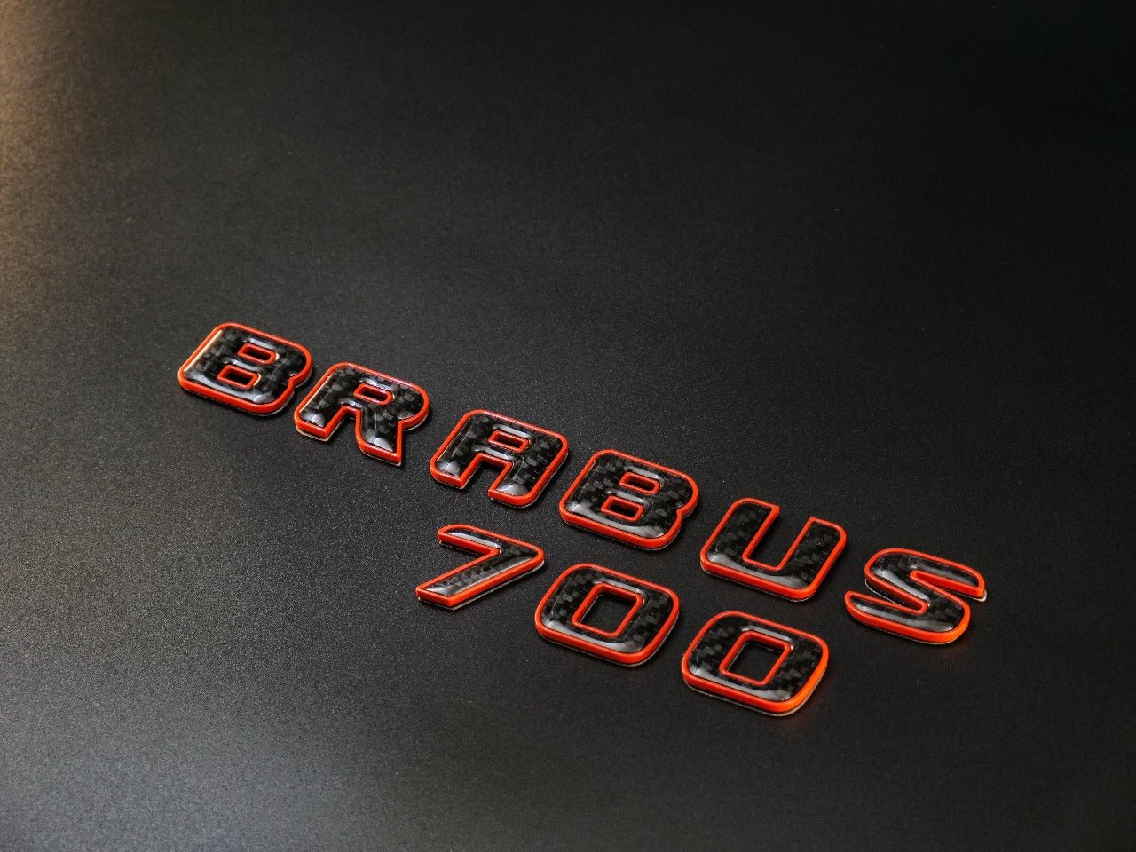 Brabus 700 emblem logo orange metal with carbon for Mercedes-Benz W463 W463A W464 G-Class - Custom Class