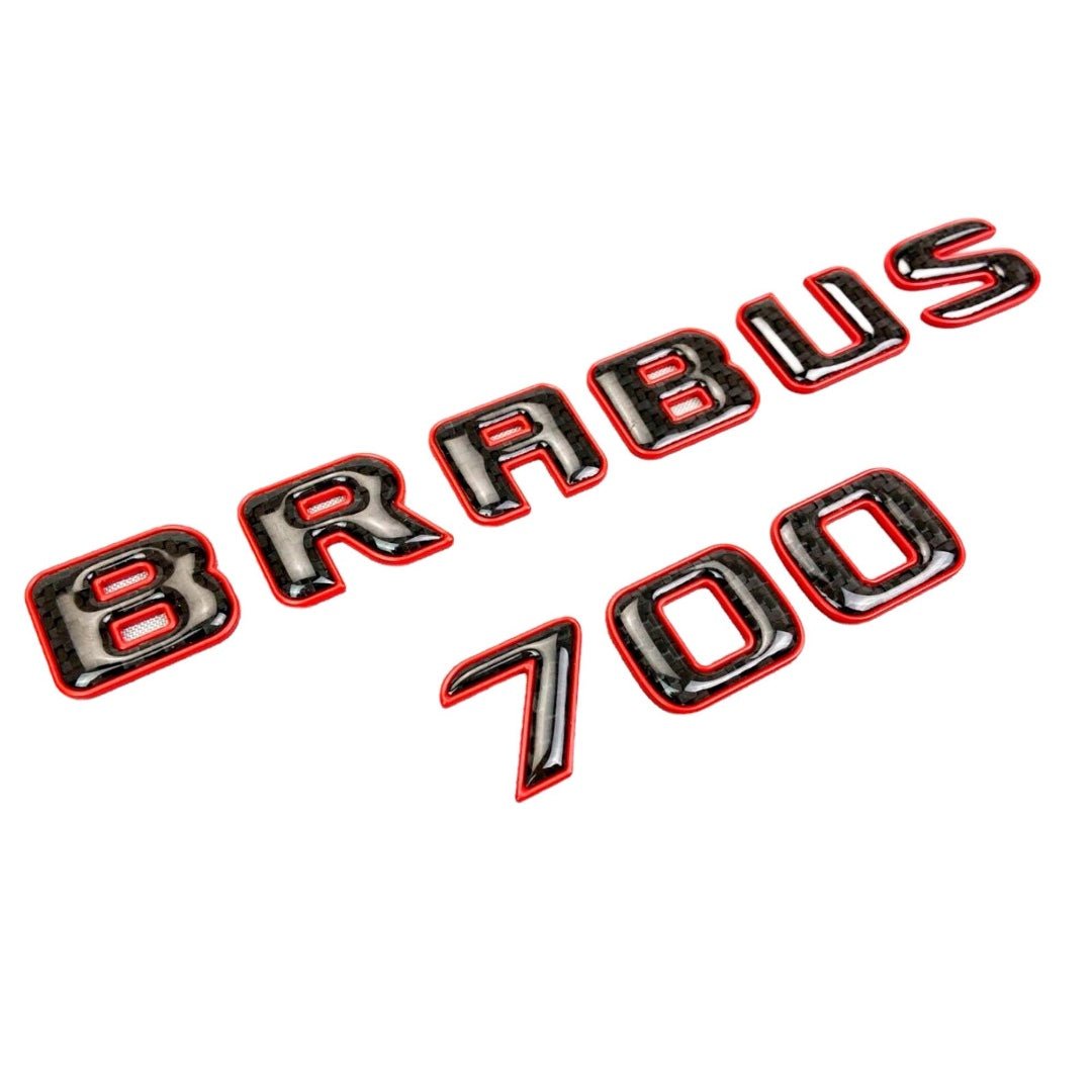 Brabus 700 emblem logo red metal with carbon for Mercedes-Benz W463 W463A W465 G-Class - Custom Class