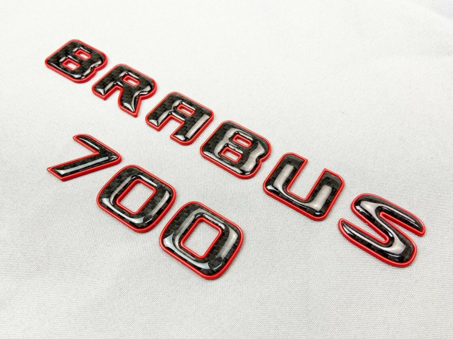 Brabus 700 emblem logo red metal with carbon for Mercedes-Benz W463 W463A W465 G-Class - Custom Class