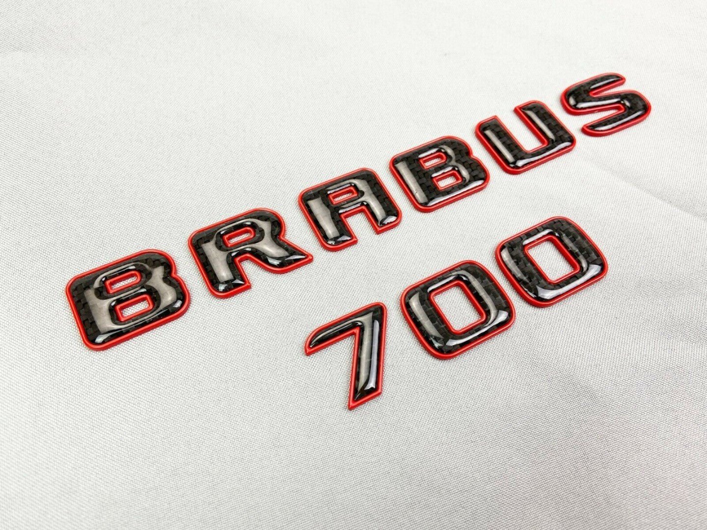 Brabus 700 emblem logo red metal with carbon for Mercedes-Benz W463 W463A W465 G-Class - Custom Class