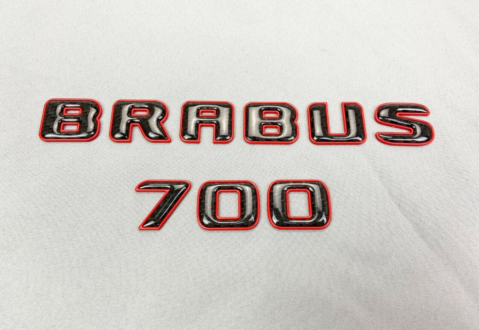 Brabus 700 emblem logo red metal with carbon for Mercedes-Benz W463 W463A W465 G-Class - Custom Class