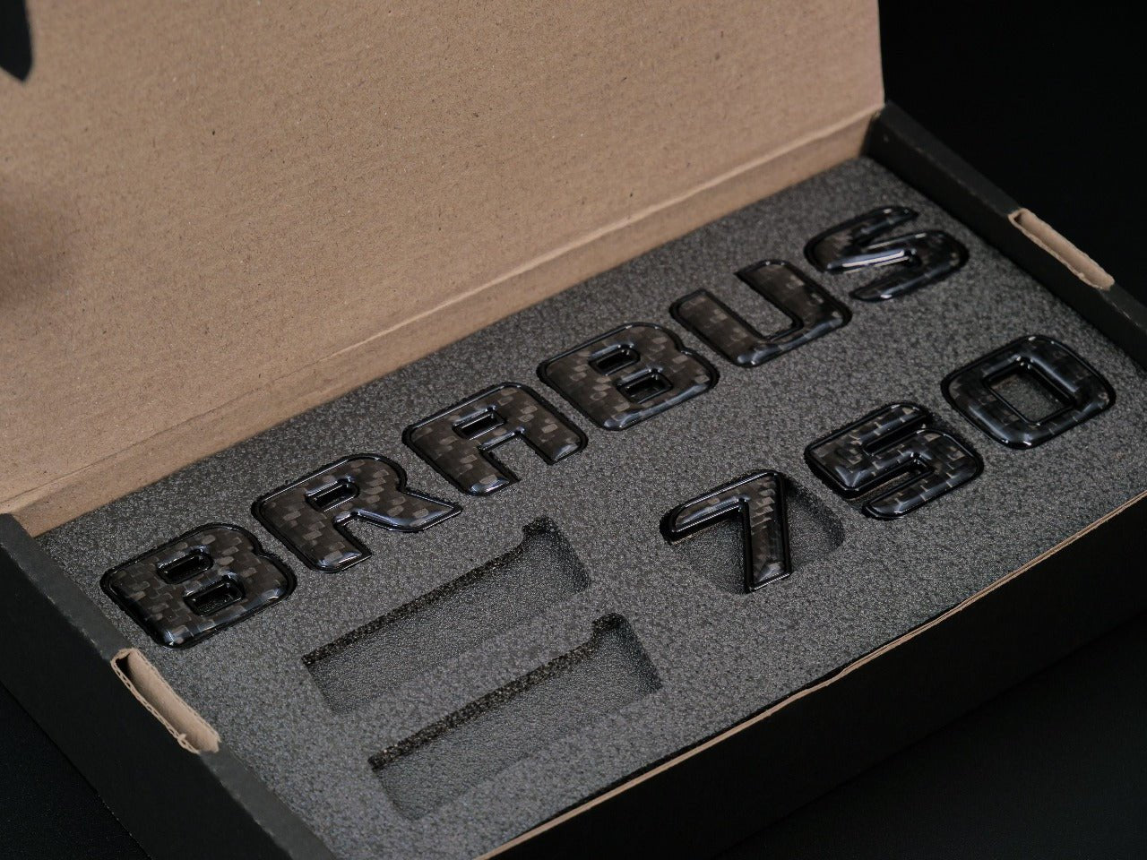 Brabus 750 emblem logo BLACK metal with carbon for Mercedes-Benz W463 W463A W465 G-Wagon, AMG SL 63 - Custom Class