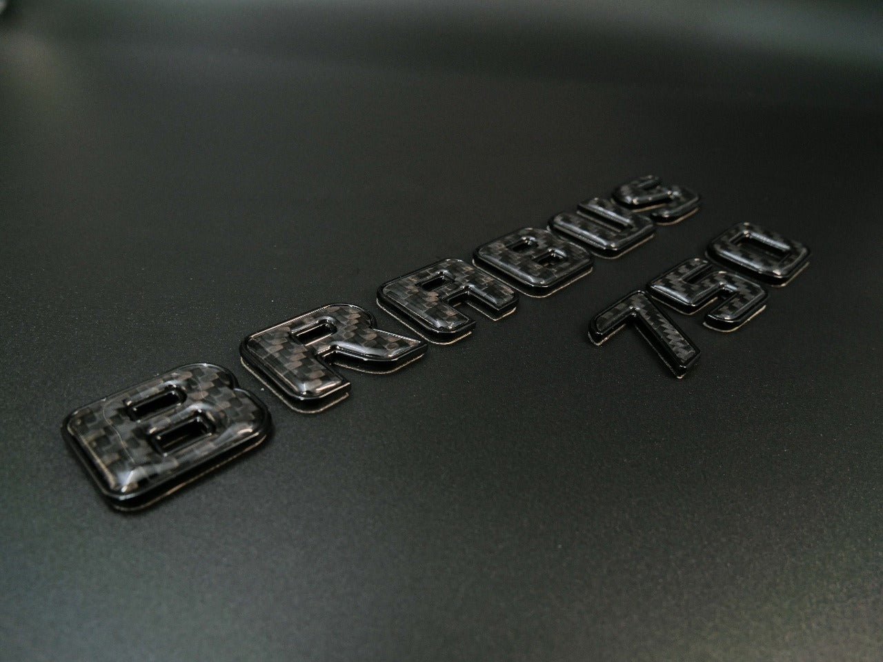 Brabus 750 emblem logo BLACK metallic with carbon for Mercedes-Benz W463A W464 G-Wagon, AMG SL 63