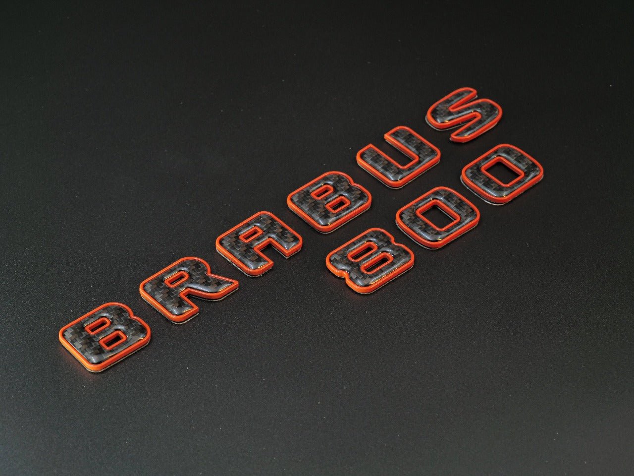 Brabus 800 emblem logo orange metal with carbon for Mercedes-Benz W463 W463A W465 G-Class - Custom Class