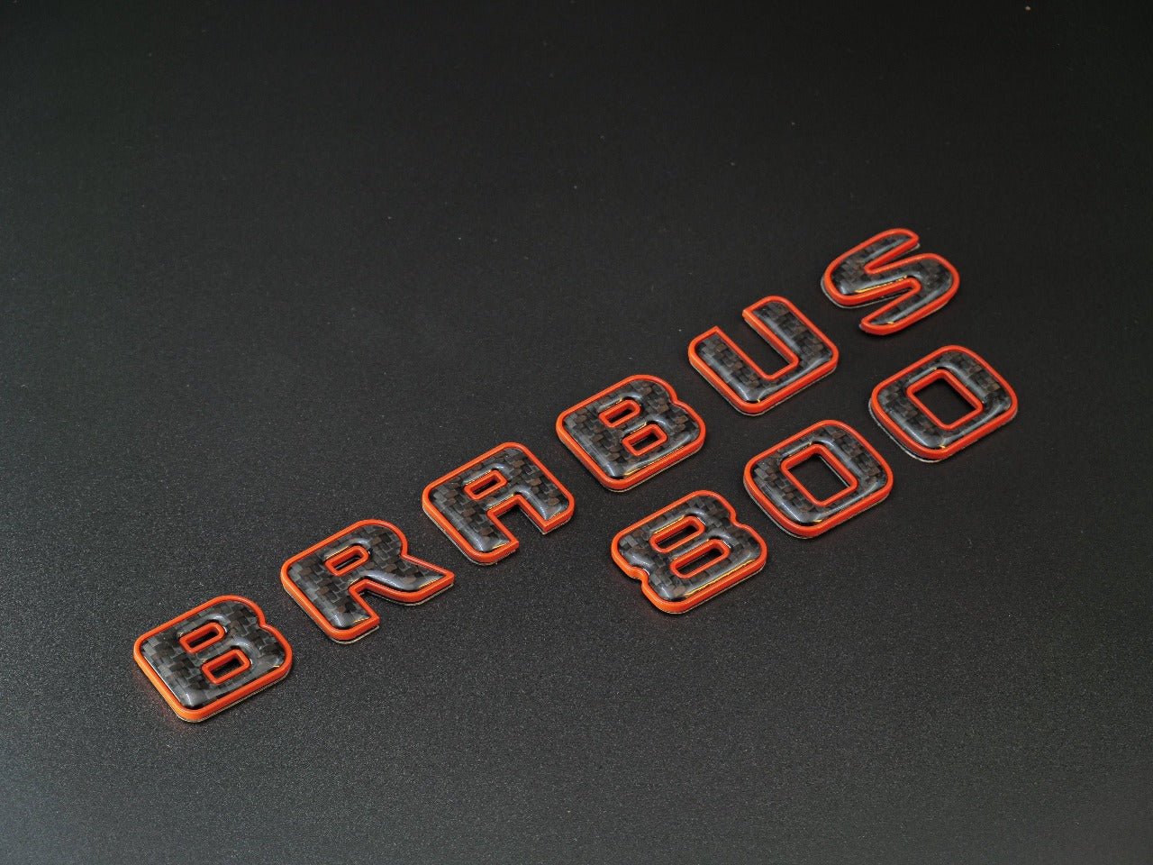 Brabus 800 emblem logo orange metal with carbon for Mercedes-Benz W463 W463A W465 G-Class - Custom Class