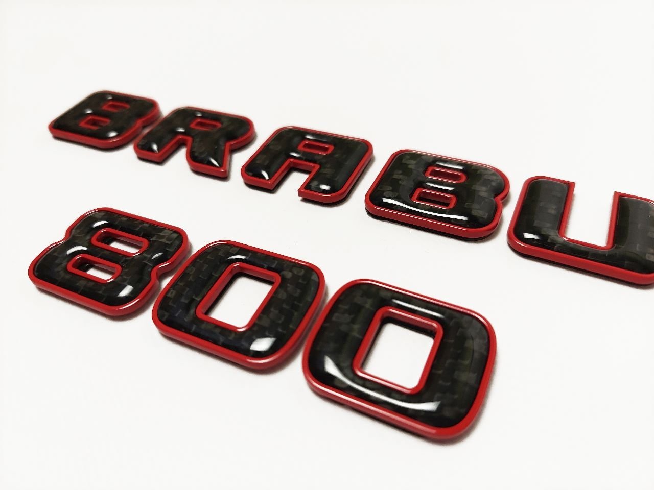 Brabus 800 emblem logo red metal with carbon for Mercedes-Benz W463 W463A W465 G-Class - Custom Class