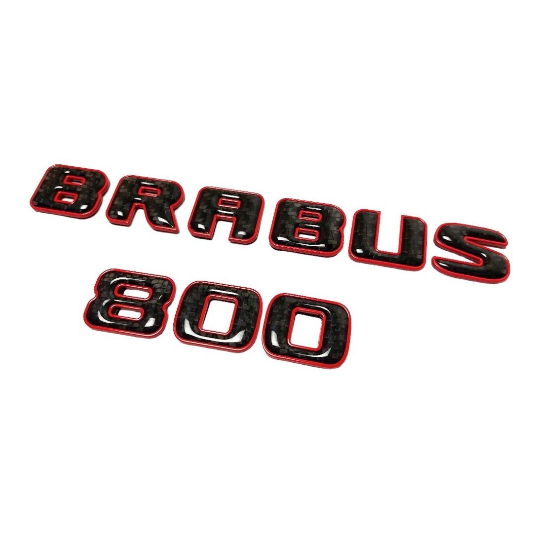 Brabus 800 emblem logo red metal with carbon for Mercedes-Benz W463 W463A W465 G-Class - Custom Class