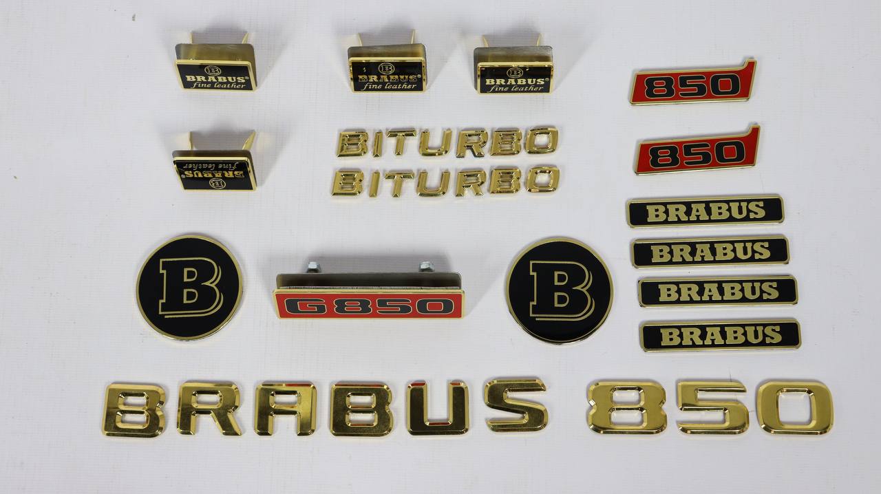 Brabus 850 golden badges stickers emblems logo set for Mercedes-Benz W463 G-Class - Custom Class
