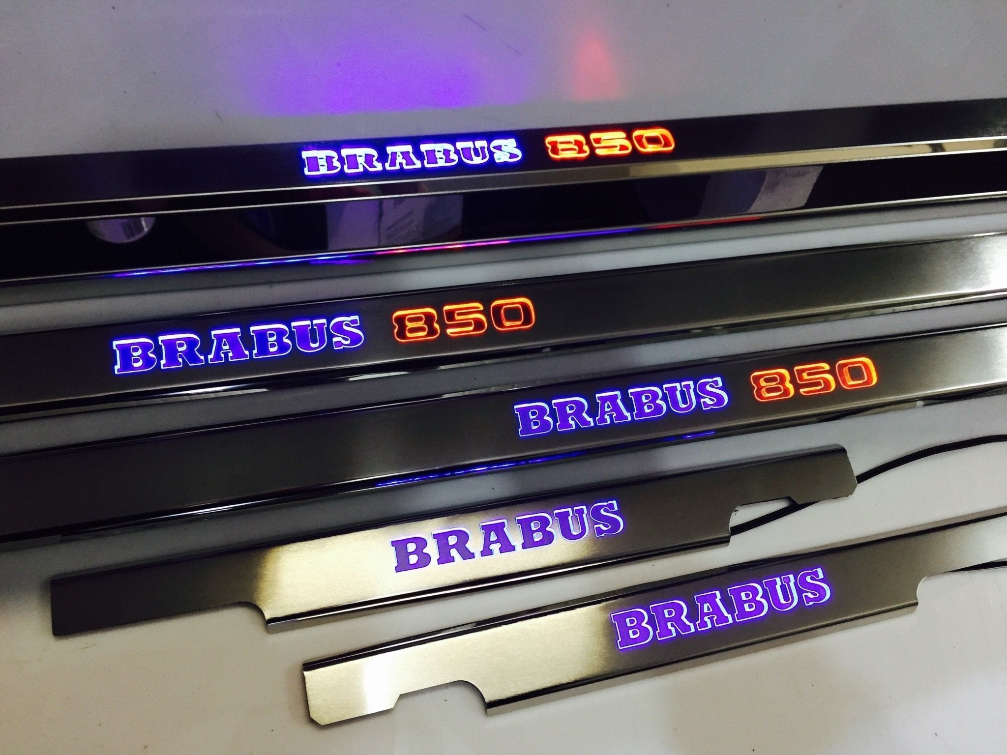 Brabus 850 LED Illuminated Door Sills 4 or 5 pcs for Mercedes-Benz G-Class W463 - Custom Class