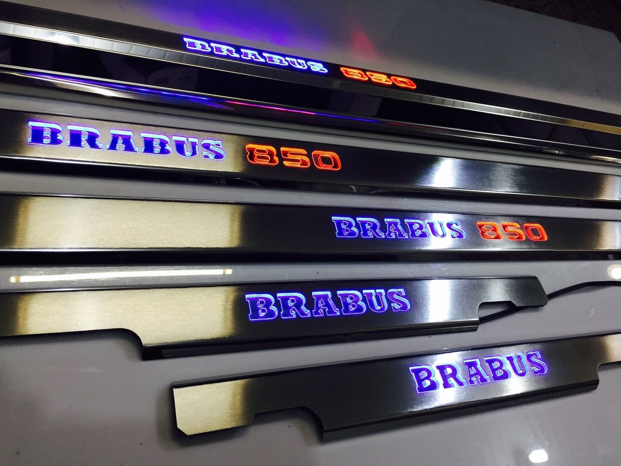 Brabus 850 LED Illuminated Door Sills 4 or 5 pcs for Mercedes-Benz G-Class W463 - Custom Class