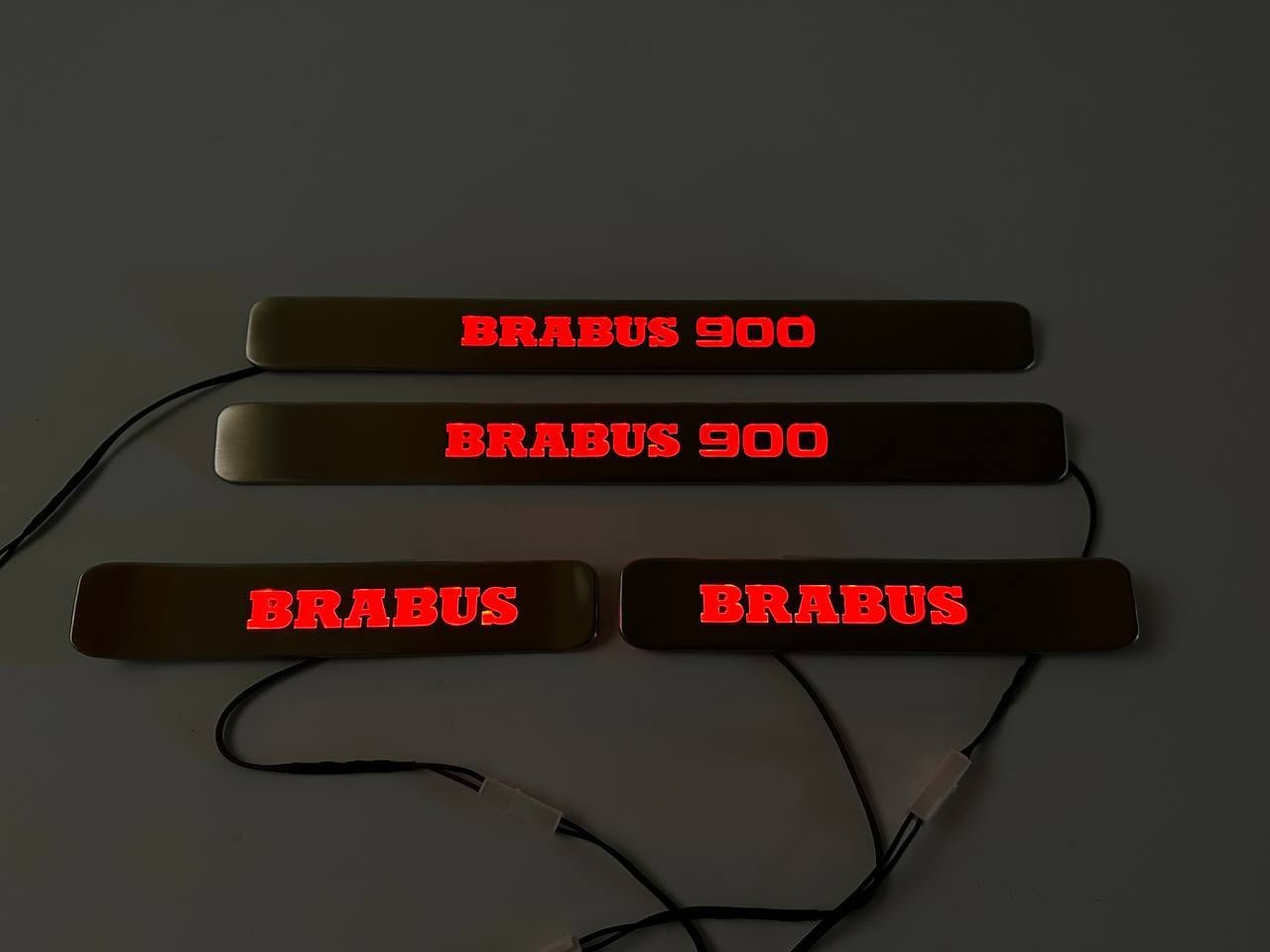 Brabus 900 Door Sills Metal Red LED Illumination 4 pcs for Mercedes-Benz G-Wagon w463a w464 - Custom Class