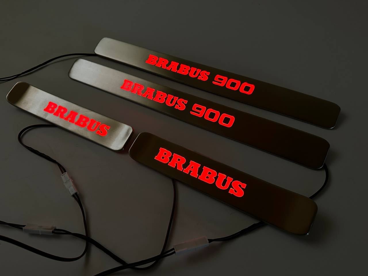 Brabus 900 Door Sills Metal Red LED Illumination 4 pcs for Mercedes-Benz G-Wagon w463a w464 - Custom Class