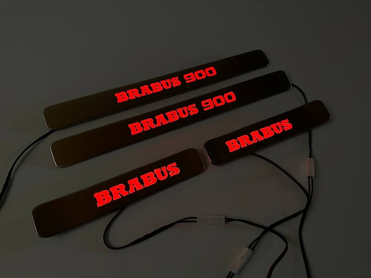 Brabus 900 Door Sills Metal Red LED Illumination 4 pcs for Mercedes-Benz G-Wagon w463a w464 - Custom Class