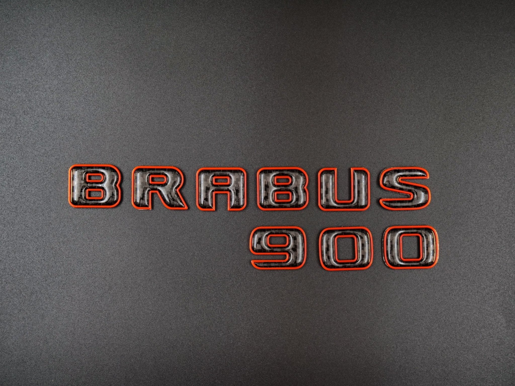 Brabus 900 emblem logo orange metallic with carbon for Mercedes-Benz W463 W463A W464 G-Class