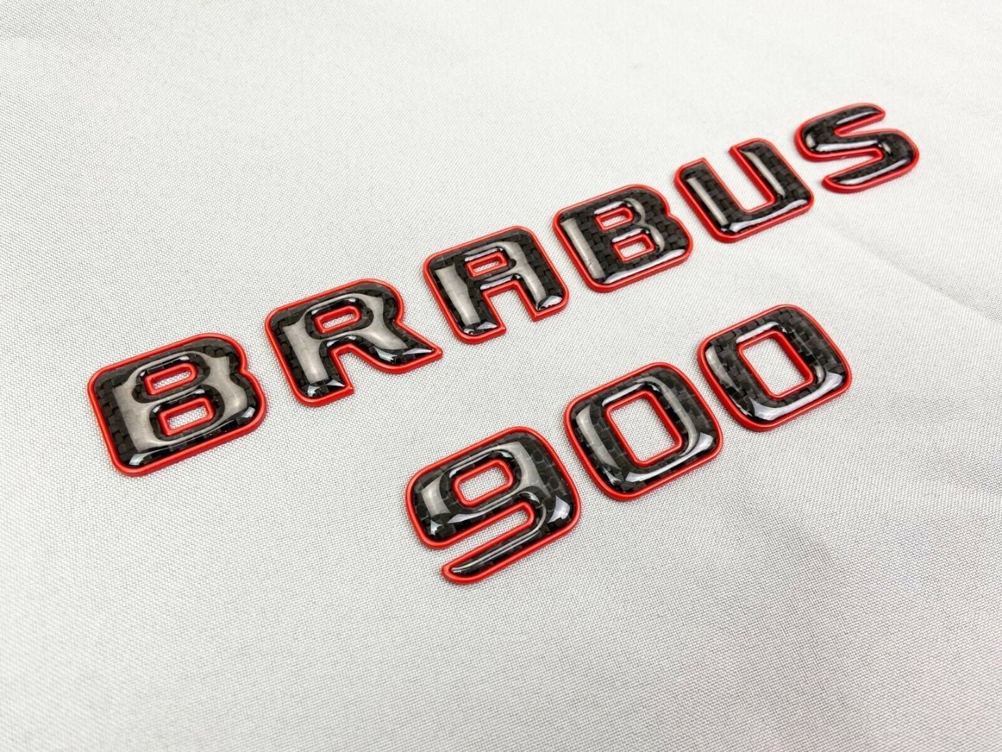 Brabus 900 emblem logo red metal with carbon for Mercedes-Benz W463 W463A W465 G-Class - Custom Class