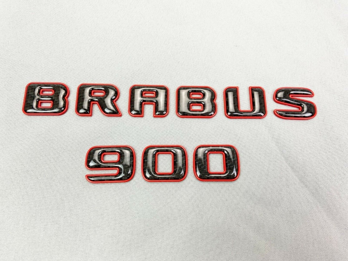 Brabus 900 emblem logo red metal with carbon for Mercedes-Benz W463 W463A W465 G-Class - Custom Class