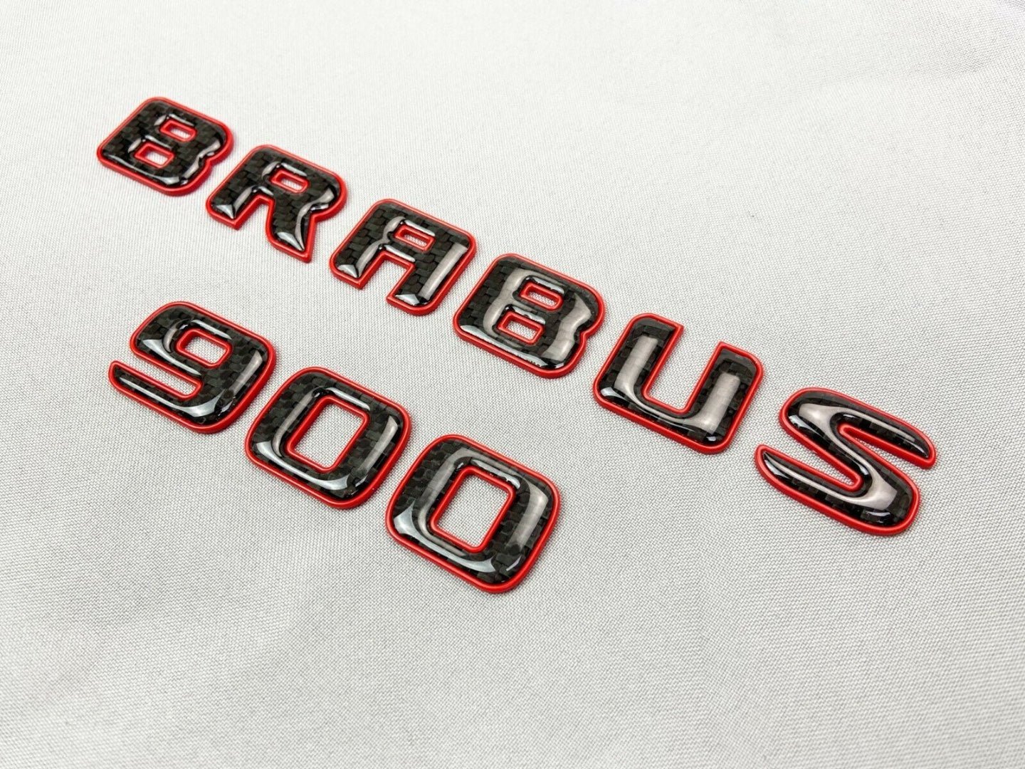 Brabus 900 emblem logo red metal with carbon for Mercedes-Benz W463 W463A W465 G-Class - Custom Class