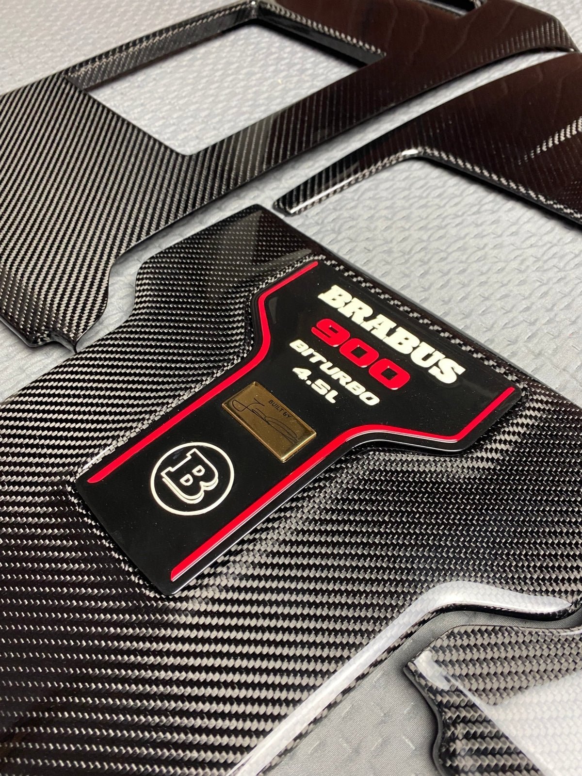 Brabus 900 style Engine Carbon Cover Trim Badge for Mercedes-Benz W463A W464 G-Wagon G-Class G63 G55 - Custom Class