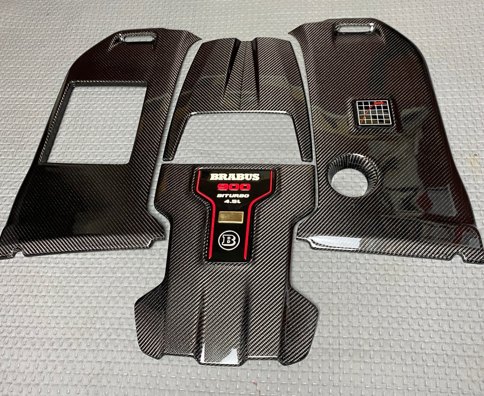 Brabus 900 style Engine Carbon Cover Trim Badge for Mercedes-Benz W463A W464 G-Wagon G-Class G63 G55 - Custom Class