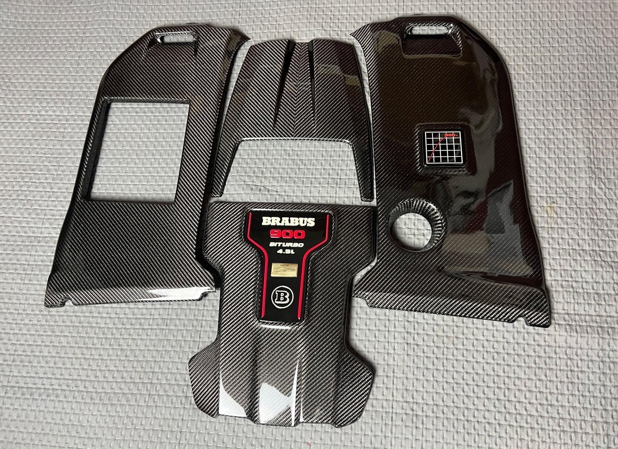 Brabus 900 style Engine Carbon Cover Trim Badge for Mercedes-Benz W463A W464 G-Wagon G-Class G63 G55 - Custom Class