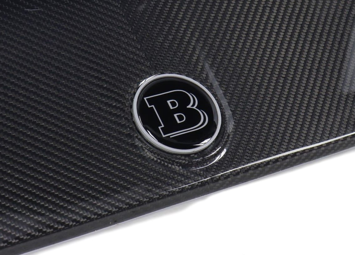 Brabus badge logo emblem 55mm 2-component grey metal for hood trunk for Mercedes-Benz G-Wagon G-Class W463 W463A - Custom Class