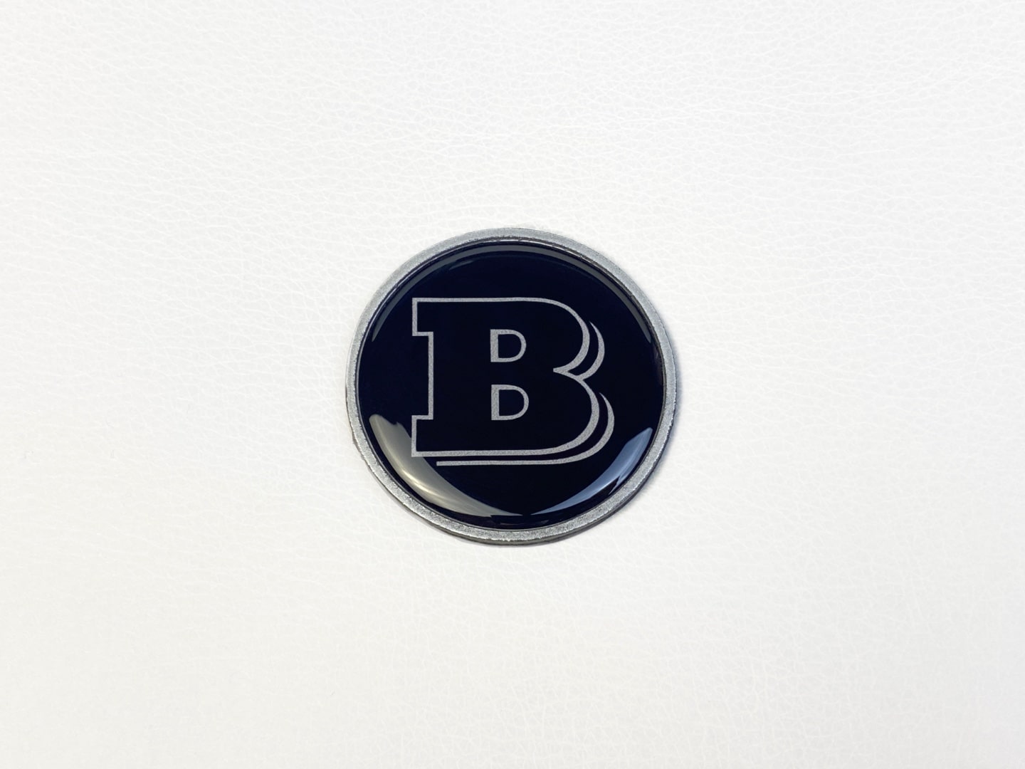 Brabus badge logo emblem 55mm 2-component grey metal for hood trunk for Mercedes-Benz G-Wagon G-Class W463 W463A - Custom Class
