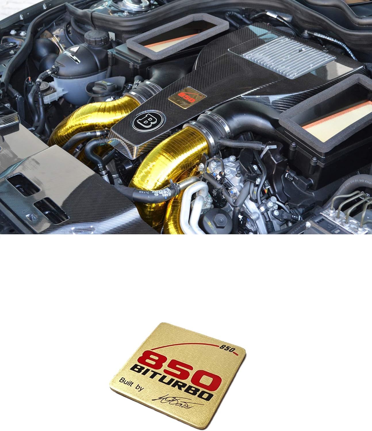 Brabus biturbo 850 engine emblem for G-Class Mercedes-Benz W463 - Custom Class
