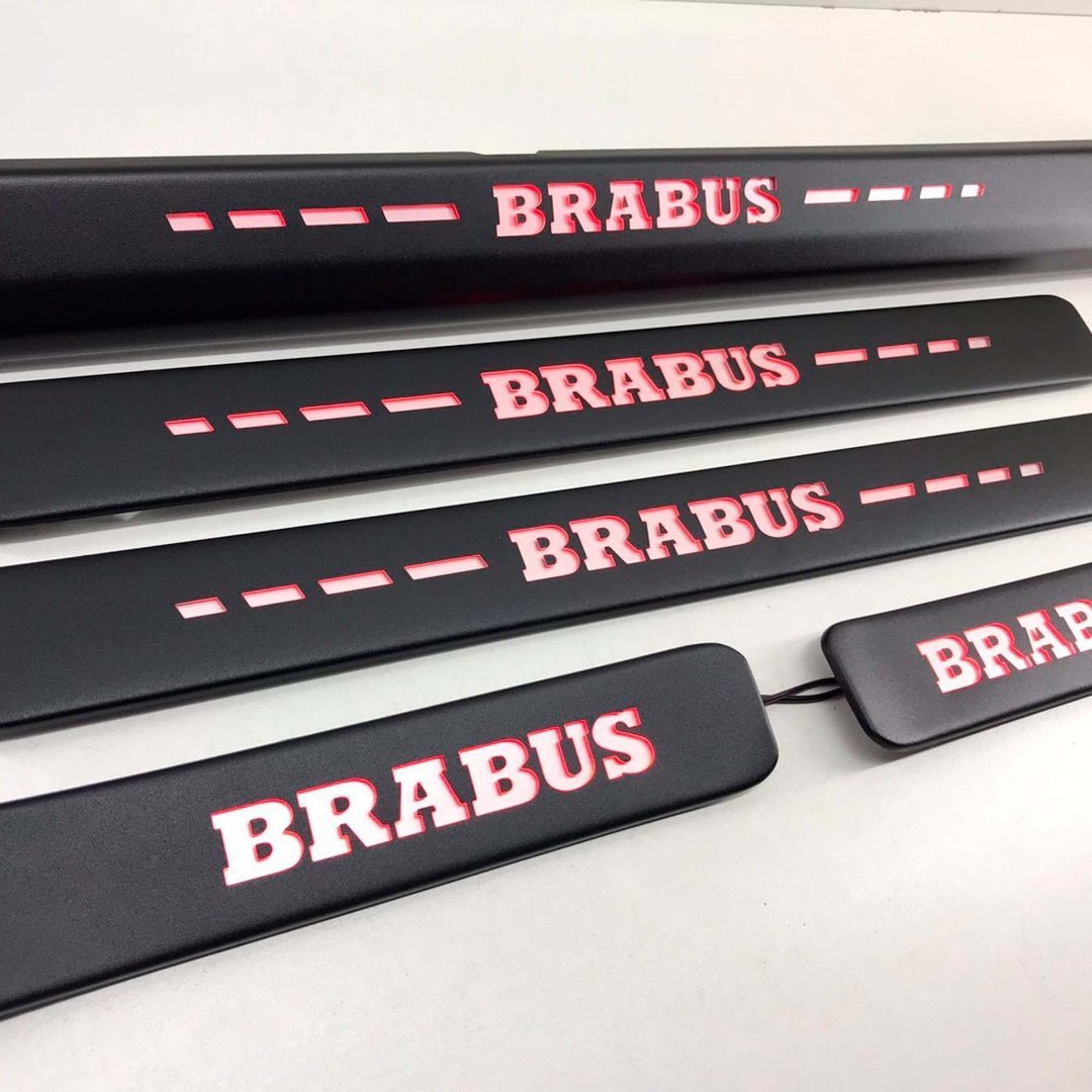 Brabus BLACK door sills RED LED Illuminated 5 pcs for Mercedes-Benz W463A W464 G-Class - Custom Class