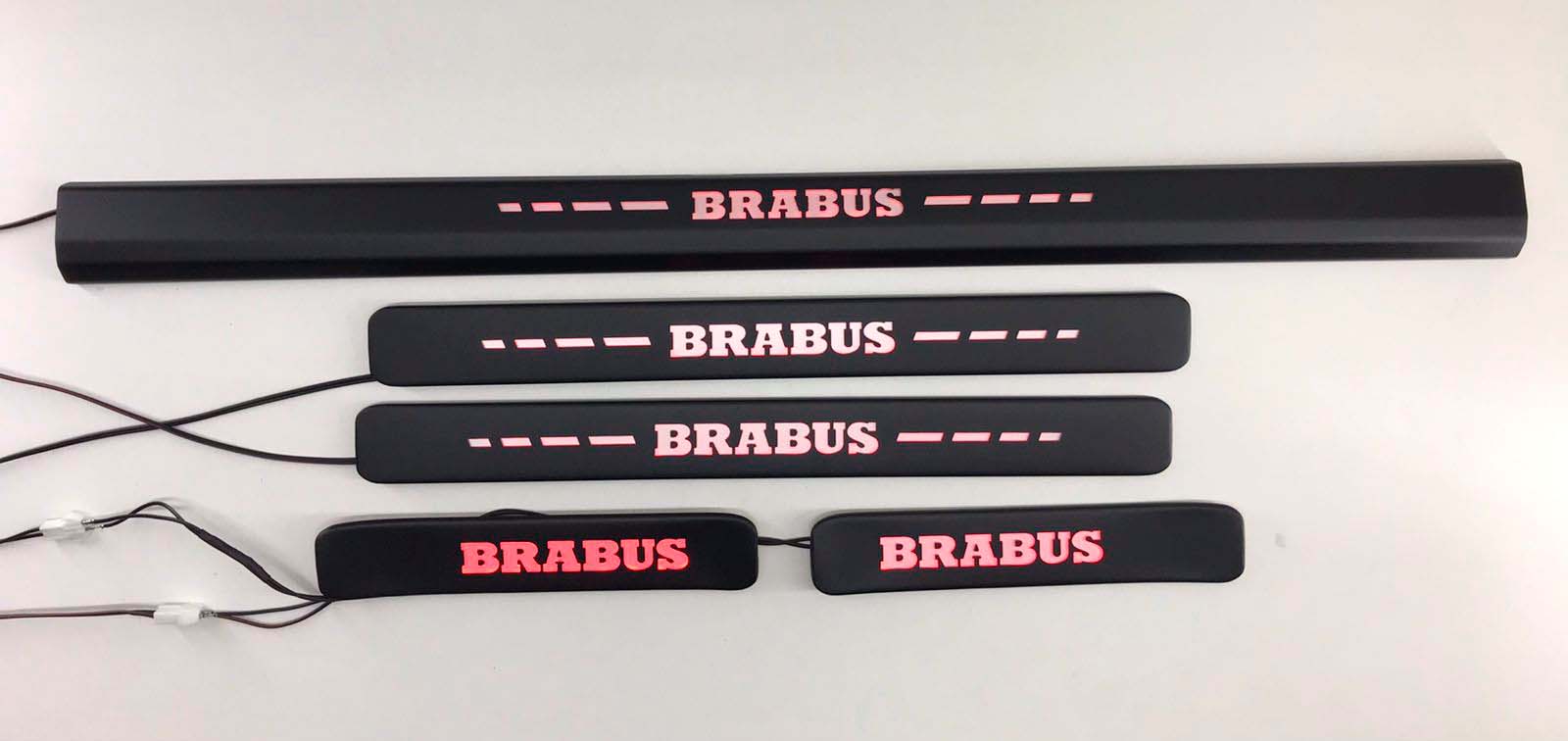 Brabus BLACK door sills RED LED Illuminated 5 pcs for Mercedes-Benz W463A W464 G-Class - Custom Class