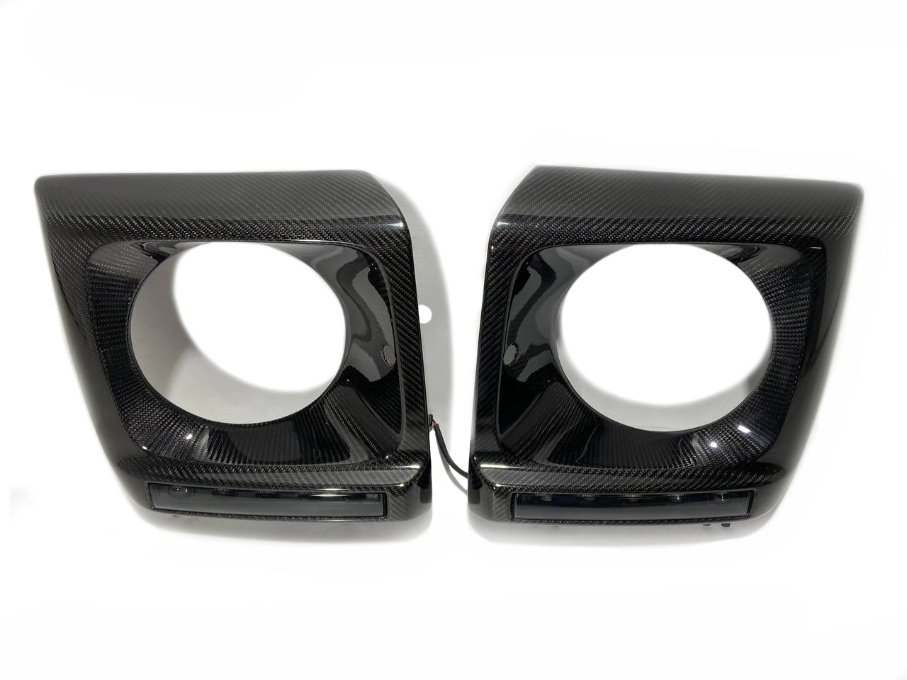 Brabus Carbon Front Headlight Covers with LEDs for Mercedes W463 G Wagon - Custom Class