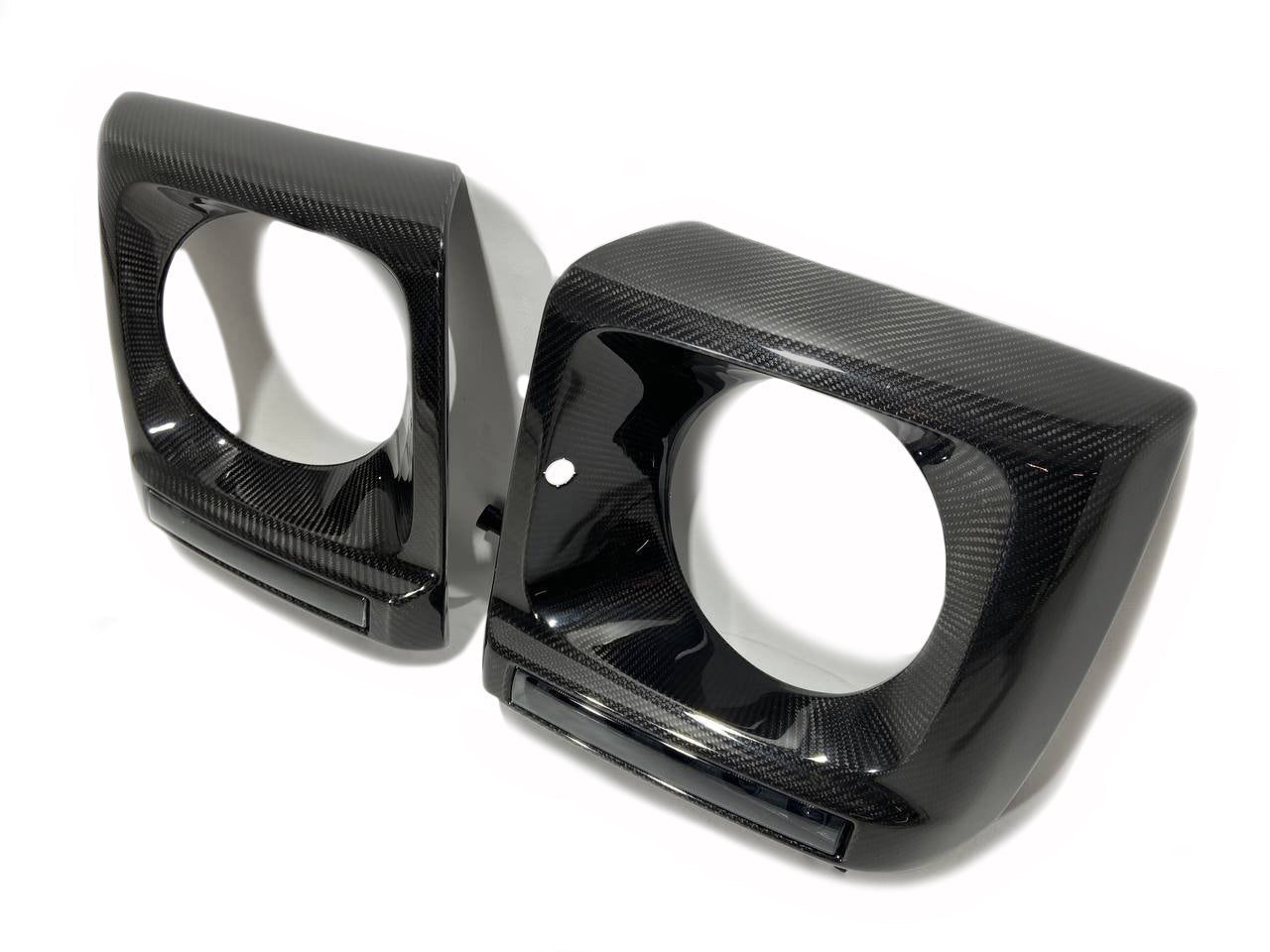 Brabus Carbon Front Headlight Covers with LEDs for Mercedes W463 G Wagon - Custom Class