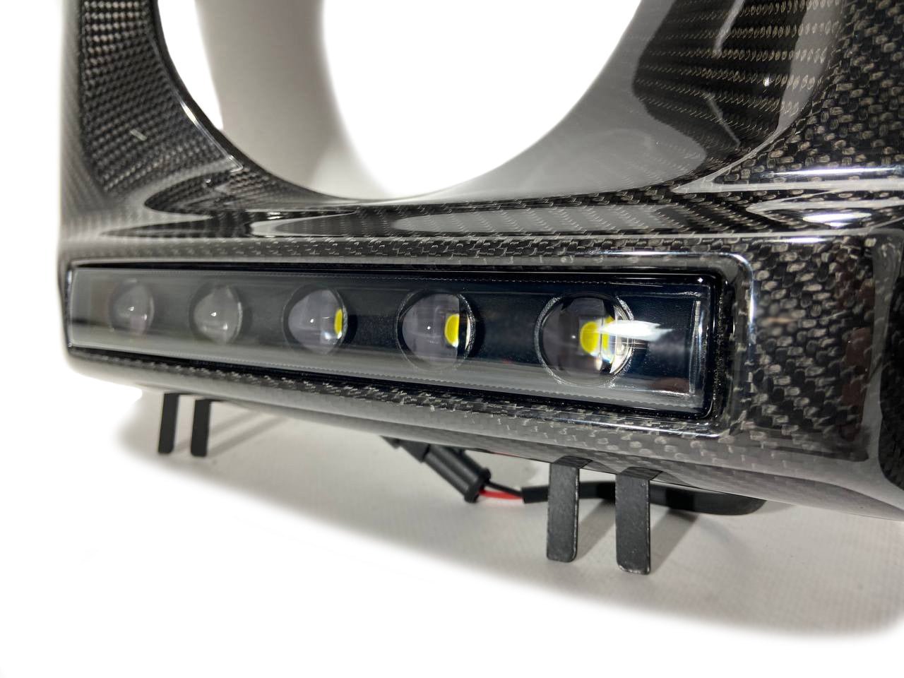 Brabus Carbon Front Headlight Covers with LEDs for Mercedes W463 G Wagon - Custom Class