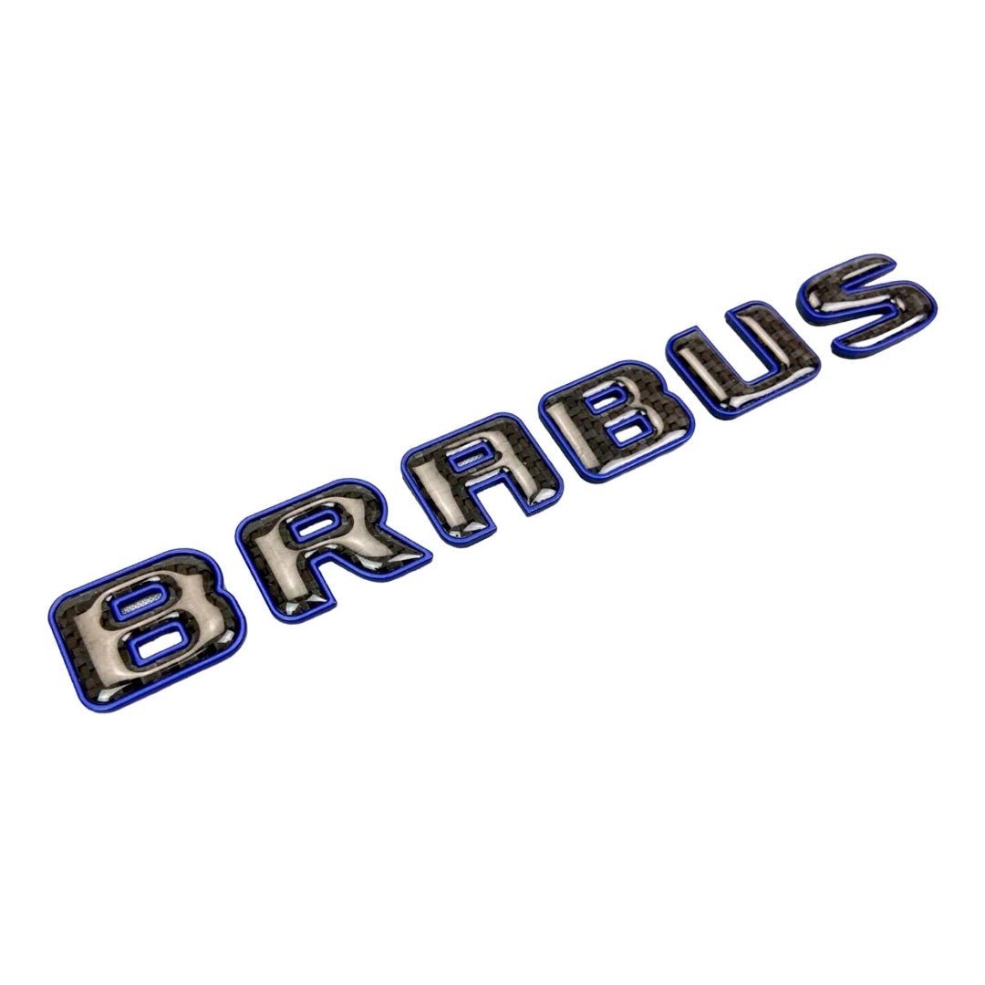 Brabus emblem logo Blue metal with carbon for Mercedes-Benz W463 W463A W465 G-Class - Custom Class