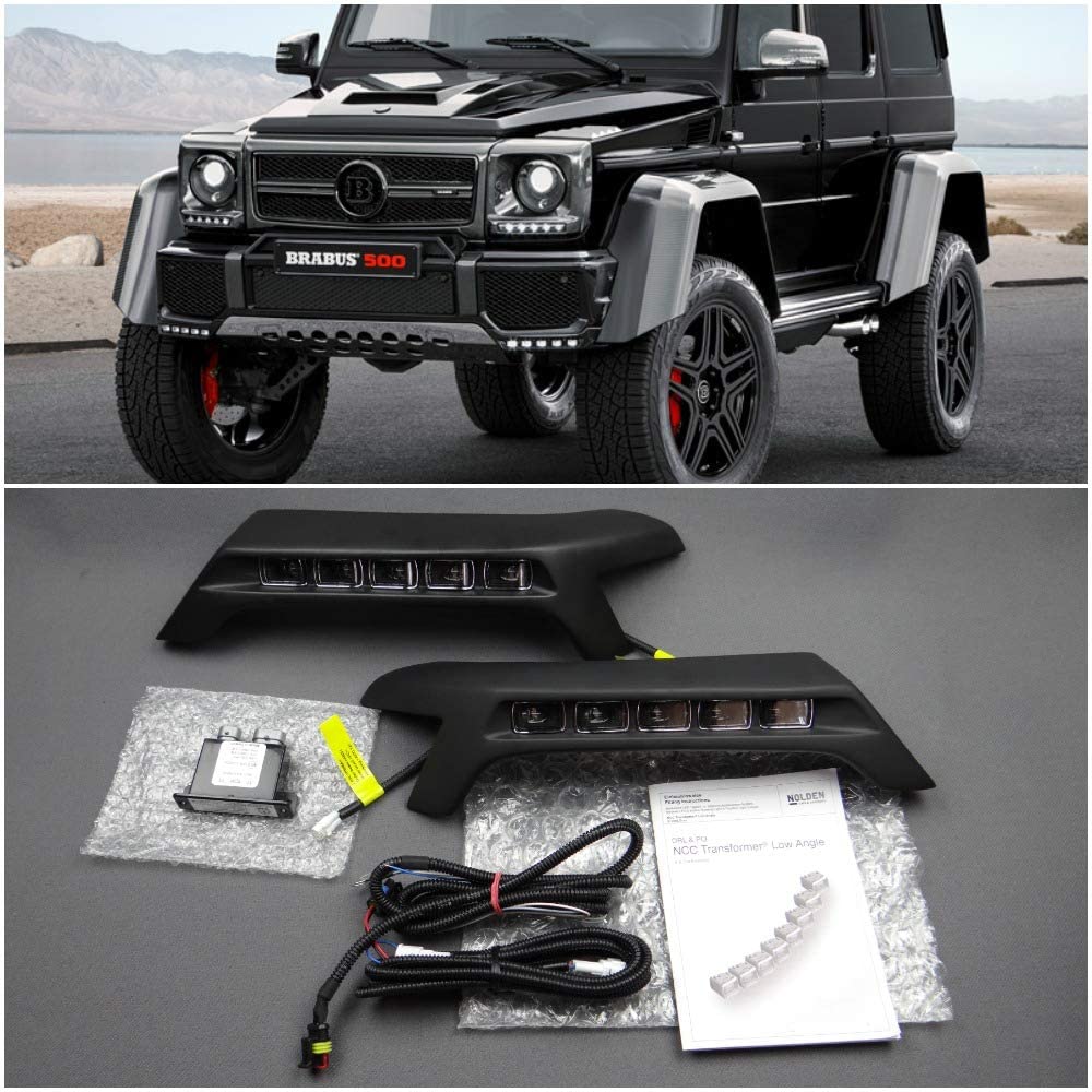 Brabus front AMG bumper fiberglass lip spoiler with LEDs for 4x4 Squared Mercedes W463 G Wagon - Custom Class